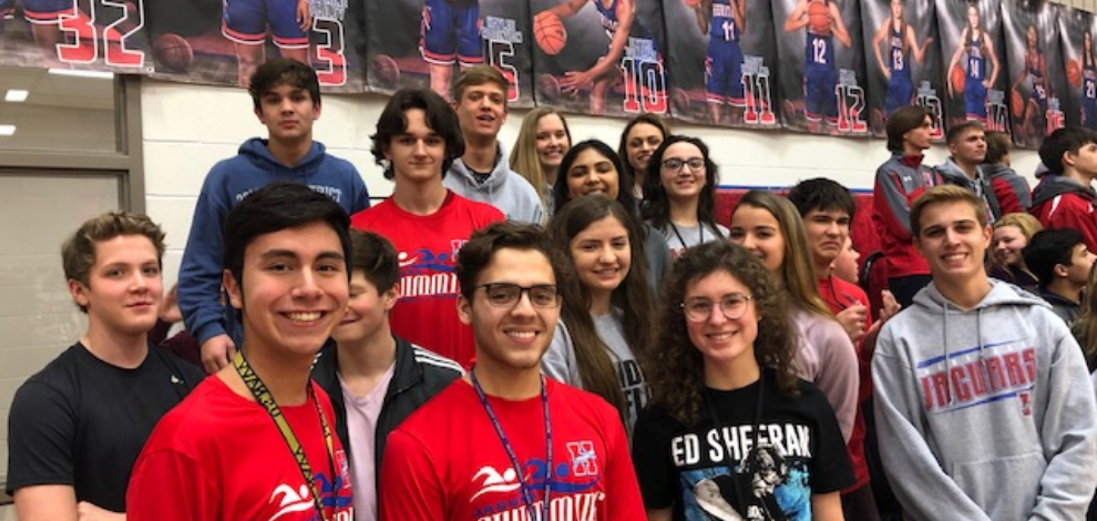 Heritage Swim Team is recognized at HHS Spring Sports Pep Rally
